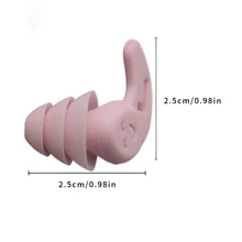 1 pereche de dopuri pentru urechi din silicon negru, rezistente la zgomot, design moale cu trei straturi pentru dormit, reducerea zgomotului, impermeabile, reutilizabile și lavabile