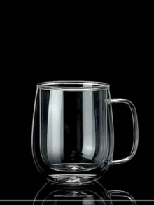 2pcs Simple Light Luxury Double-Layer Insulated Heat Preservation Good Glass Coffee Cup With Double Wall Insulation, , Transparent, With Portable Handle, Suitable For Cappuccino, Latte, Tea, Hot And Cold Drinks, Suitable For Easter, Christmas, Birthday Party Back To School