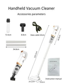 无绳吸尘器，1500mAh 大容量电池，强力吸尘器，吸尘器，适合家庭使用，可充电无绳吸尘器，适用于硬木地板、地毯、宠物毛发 - 彩色 - 查看 6