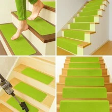 8 PIEZAS Pisadas antideslizantes para escaleras - Alfombras adhesivas de doble cara para escalones de madera/concreto, interior/exterior, almohadillas de seguridad con reducción de ruido (instalación sin taladro)