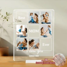 1pc Custom Acrylic Photo Plaque, Happy Mother's Day Gift, Birthday Gift For Mom, Acrylic Plaque Mother's Day Gift, Mother's Day Gifts
