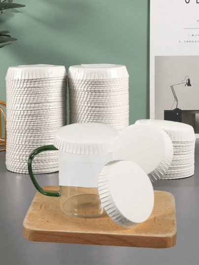 5/50/100 PIEZAS Tapas de papel desechables para vasos, tapas a prueba de polvo para vasos de agua y tazas de café, adecuadas para el hogar, hotel, etc.