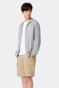 CAMEL CROWN 男士皮肤衣夏季户外休闲遮阳防紫外线透气防晒衣外套 - 太空灰 - 查看 2