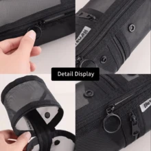 1 st. nätpåse för sminkborstar för dubbel användning, bärbar dragkedja med stor kapacitet, lättanvänd förvaringspåse för sminkborstar, tvätt- och förvaringspåse för män och kvinnor, för användning i badrum, inomhus, utomhus, resor, helgdagar, presenter och presenter, för semester och strand, badrumskollektion, sovrumskollektion, stor kapacitet - Multifärgad - Visa 5