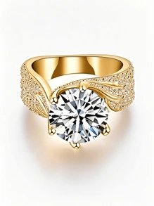 Anillo de plata de ley 925 con moissanita de 3-5 quilates, elegante y lujoso, perfecto para el compromiso/boda de la mujer, regalo ideal en caja de regalo