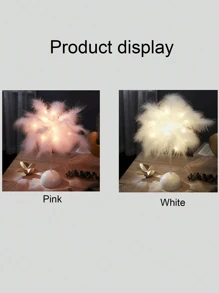 1PC LED Feather Decorative Lights,Warm & Romantic Desk Table Lamp Decor For Bedroom,Battery Powered,Suitable For Gift,A Romantic Fairy Lamp