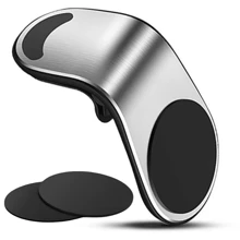 Universal L-Shaped Magnetic Phone Holder - Strong Grip, Adjustable Angle, Air Vent Mount, Compact Design - Perfect Car Mobile Bracket For Driving,Secure L-Shape Magnetic Car Phone Holder - Vent Mount Stand With Universal Grip - Enjoy Hands-Free Driving Convenience,Creative Magnetic L-Shape Air Vent Car Phone Holder, Aluminum Alloy Material, Multiple Colors, Fit For All Cars Air Vent And Smartphones