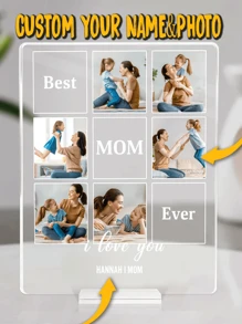 1pc Custom Acrylic Photo Plaque, Happy Mother's Day Gift, Birthday Gift For Mom, Acrylic Plaque Mother's Day Gift, Mother's Day Gifts