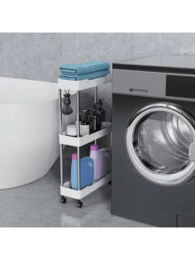 Estantería con ruedas de 2/3/4 niveles, carrito multiusos con ruedas para cocina, dormitorio, baño, organizador móvil - Multicolor - Ver 10