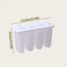 1pc Reusable 4-Chamber Plastic Ice Pops Mold, Creative Ice Cream Mold, Homemade Popsicle Mold, Easy To Clean, Reusable, Easy To Demold Design, Suitable For DIY Summer Fruits, Desserts, Beverages, Yogurt, Homemade Ice Cream Molds, Very Suitable For Homemade Ice Pops In Summer, Summer Kitchen Tools, Kitchen Supplies, Kitchen Accessories, Refrigerator Accessories - Multicolor - View 11