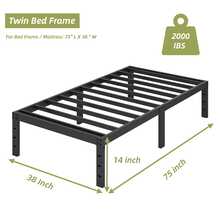 14 Inch Bed Frame, Heavy Duty Metal Platform Bed Frame With Under Bed Storage, No Box Spring Needed, Easy Assembly, Noise - Free, Non - Slip ( Twin, Full, Queen, King )