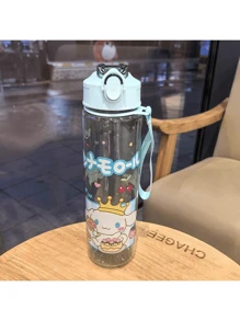 Sanrio Sanrio 1pc Hello Kitty 800ml/27oz Cartoon Transparent Sports Water Bottle, Leakproof, With Pop-Up Lid, Suitable For Fitness, Running, Gift For Her, Birthday, For Outdoor, Camping