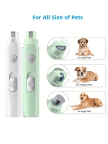 1pc Pet Nail Grinder, USB Fast Charging, Dual Speed Adjustment (5000/7500 RPM), Quiet Nail Grinding, Dog Grooming Tool, Pet Beauty, For Cats, Dogs And Small Animals Nail Care - Multicolor - View 8