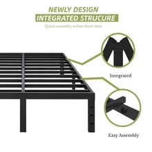 14 Inch Bed Frame, Heavy Duty Metal Platform Bed Frame With Under Bed Storage, No Box Spring Needed, Easy Assembly, Noise - Free, Non - Slip ( Twin, Full, Queen, King )