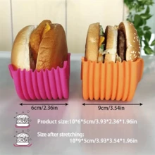 1/4/8pcs Reusable Expandable Burger Rack,Silicone Rack,Burger Organizer,Storage Rack,Kitchen Storage Box, With This Expandable Silicone Burger Rack, Making Delicious Burgers Becomes Easier! - Multicolor - View 4
