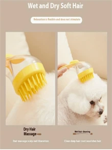 1 pieza Cepillo multiusos para el aseo de mascotas, cepillo de limpieza de mango largo, dispensador de líquido, masajeador cabelludo, cepillo de baño para perros y gatos, regalo de Pascua