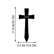 1pc Customized Memorial Cross - Decorative Metal Garden Stake, Classic Style, Durable Outdoor Garden Stake, Symbol Of Faith And Commemoration, Personalized Text Option, No Electricity Required - Black - View 8