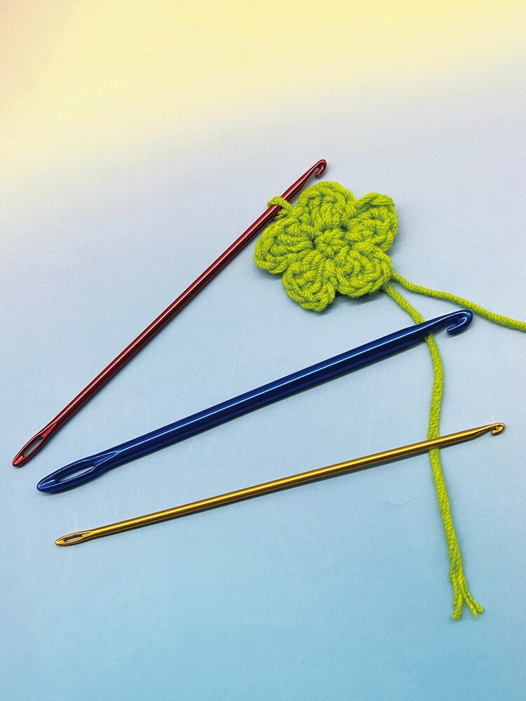 3 件突尼斯铝制钩针，配有符合人体工程学的手柄，适用于钩编、针织、缝纫和刺绣 - 彩色 - 查看 2
