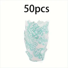 50 pièces de caissettes à cupcakes décoratives avec imprimé tulipe, caissettes de cuisson anti-huile avec des motifs floraux élégants, convenant pour les mariages, anniversaires, Halloween, Noël, baby showers, avec une variété de couleurs et de designs