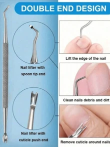 1/4 件不锈钢脚趾甲修剪刀脚刮刀脚指甲护理双面修脚指甲锉老茧去除器用于清洁和去除嵌甲、袋子、整理器、存储