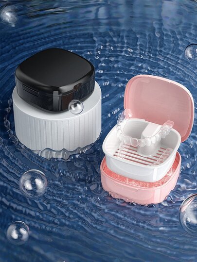 隐形牙套收纳盒浸泡盒矫正器假牙容器锁扣便携式正畸保持器收纳盒