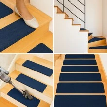 8 PIEZAS Pisadas antideslizantes para escaleras - Alfombras adhesivas de doble cara para escalones de madera/concreto, interior/exterior, almohadillas de seguridad con reducción de ruido (instalación sin taladro)