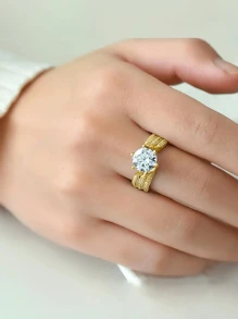 Anillo de plata de ley 925 con moissanita de 3-5 quilates, elegante y lujoso, perfecto para el compromiso/boda de la mujer, regalo ideal en caja de regalo
