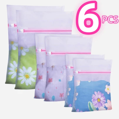 6pcs Delicate Mesh Laundry Bags, 3 Sizes Laundry Wash Bag With Premium Zippers, Mesh Washing Bag, Suitable For Travel Organization And Delicate Laundry