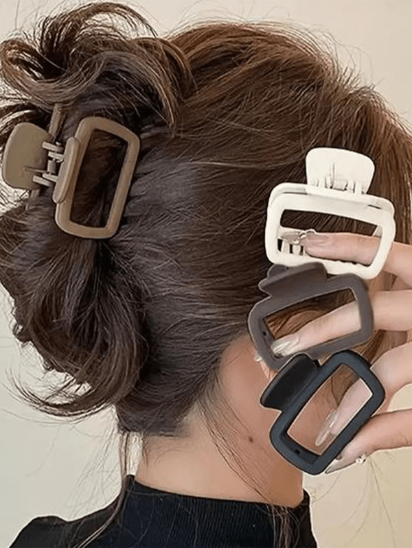 Versatile Fashion Rear Head Bun Hair Clip, Suitable For Fine Hair, Matte Finish Square Crab Hair Clip, Hair Accessory Back To School