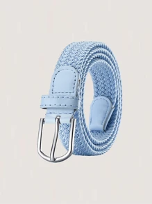 1 pieza Cinturón elástico tejido unisex, correa versátil de lona sin agujeros casual para el verano, escuela