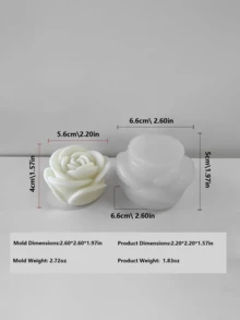 Silicone Flower Mold For Valentine's Day, Romantic Heart Shaped, DIY Candles, Resins, Tions, Creative Holiday Gift, Home & Dining Decor, Available In Multiple Sizes (, Heat Resistant & Easy Release) - White - View 9