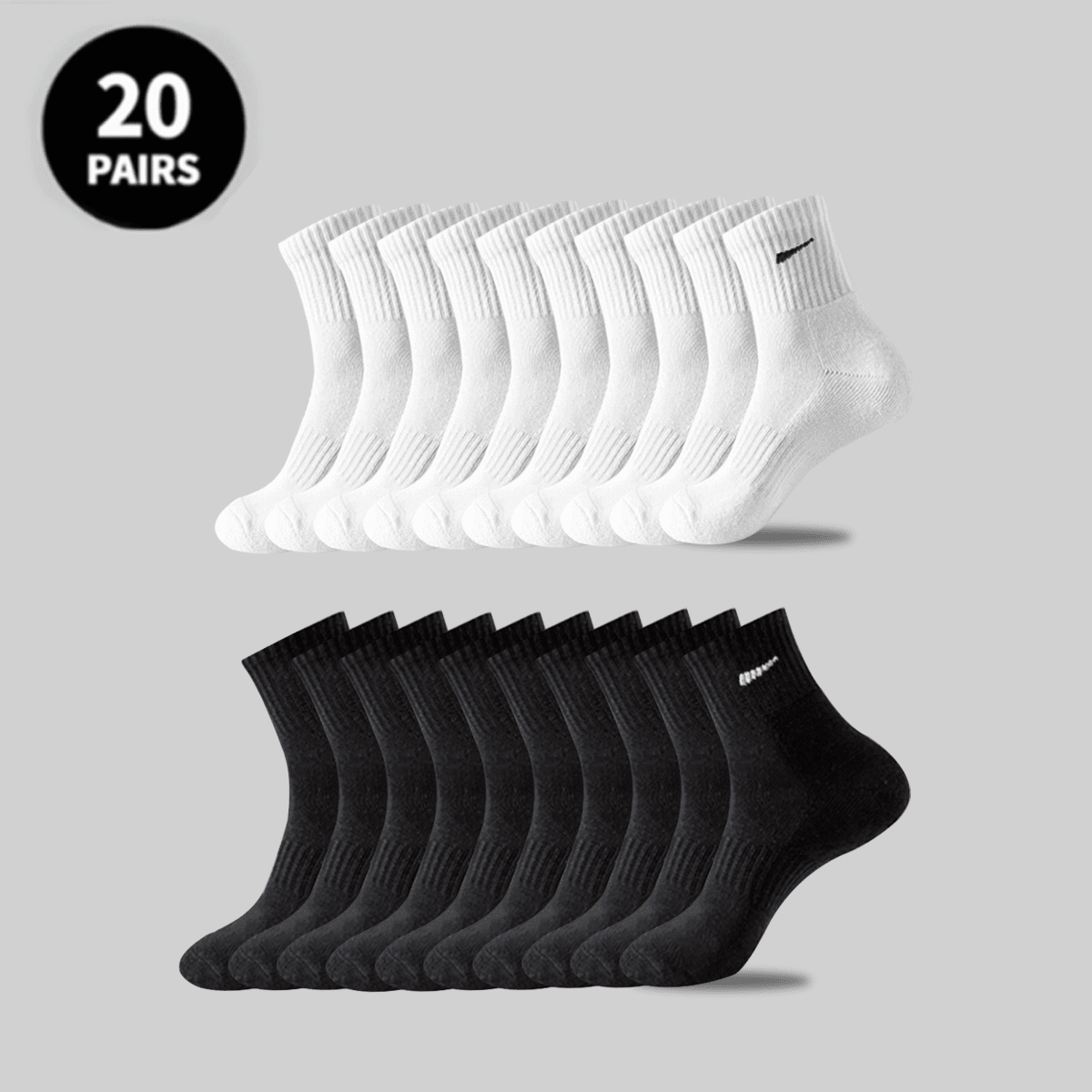 Pares/10 pares/18 pares/20 pares de calcetines casuales para hombre, calcetines de media pantorrilla, calcetines blancos, calcetines de invierno, calc