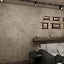 1卷北欧水泥灰硅藻泥工业风壁纸，壁纸撕下粘贴，易清洁，有纹理，pvc防水防油贴纸适用于家庭装修卧室客厅房间装饰背景墙装饰 - 黃色 - 查看 5