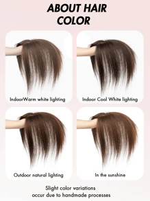 Tópicos para cabelo para mulheres, cabelo humano real, sem franja, 360° 3D cabelo humano para cabelo ralo, cabelo grisalho, perda de cabelo, adiciona volume ao cabelo, base com 3 clipes, tópicos para mulheres (castanho escuro 8-14 polegadas)