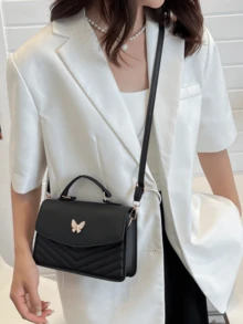 Customized Multi-Color PU Leather Bow Decor Flap Square Shoulder Bag, Suitable For Women's Daily Commute, Shopping, Travel, Gathering, Outings, Festivals, Mother's Day, Birthdays And Parties - Multicolor - View 4