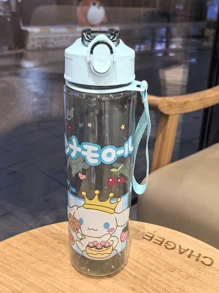 Sanrio Sanrio 1pc Hello Kitty 800ml/27oz Cartoon Transparent Sports Water Bottle, Leakproof, With Pop-Up Lid, Suitable For Fitness, Running, Gift For Her, Birthday, For Outdoor, Camping