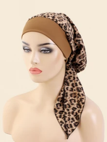 1pc Polyester Paisley Print Chiffon Head Scarf, Reversible Bandana Wrap Can Be Used As Headwear For Women, Suitable For Home, Vacation, Daily Wear In Spring, Summer, Autumn And Winter Hair Sleep Cap - Multicolor - View 5