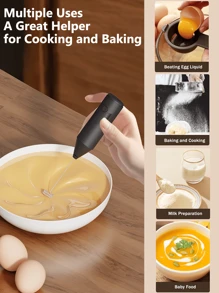 Premium Battery-Powered Automatic Milk Frother - Effortlessly Froth Milk, Beat Egg Liquid, And Prepare Soups, Ideal For Coffee Lovers, Home Chefs, And Baking Enthusiasts