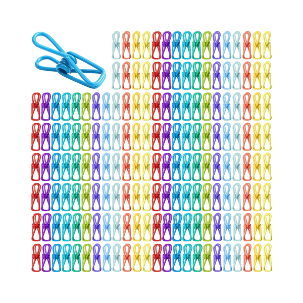 30/60/90 Pack Chip Bag Clips For Food - PVC Coated Sealer For Sealing Food - Paper Holder, Clothesline Clip For Laundry Hanging, Kitchen Bags, Multipurpose Clothes Pins
