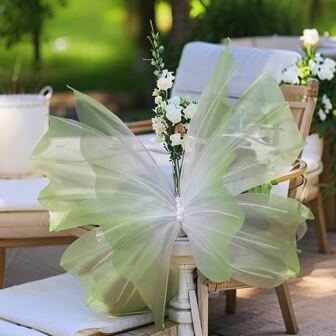 大型丝绸蝴蝶人造手工花，户外摄影婚礼装饰道具（仅花头，无基部或茎）