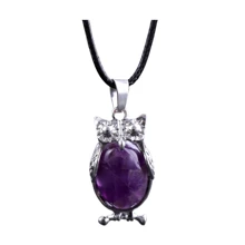 Natural Crystal Stone Cat-Shaped Alloy Inlaid Semi-Precious Stone Alloy Pendant, Wholesale Jewelry DIY Necklace Components