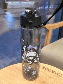 Sanrio Sanrio 1pc Hello Kitty 800ml/27oz Cartoon Transparent Sports Water Bottle, Leakproof, With Pop-Up Lid, Suitable For Fitness, Running, Gift For Her, Birthday, For Outdoor, Camping