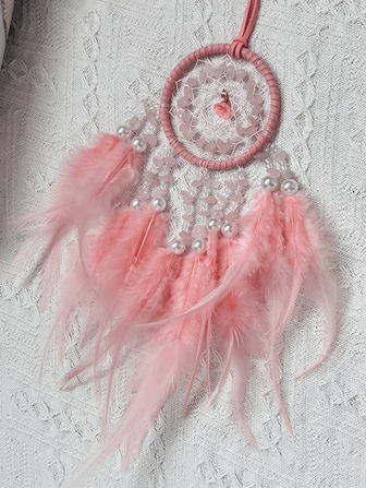 1 pieza Atrapasueños de piedras de cristal de lujo y plumas, colgante para colgar en el coche, elegante decoración interior del automóvil