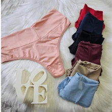 KIT 4 Panties Shaping Belt Thong High-Cos Double-String Comfort Sexy Women's Lingerie - Nhiều màu - Xem 2