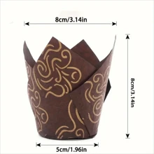 50 pièces de caissettes à cupcakes décoratives avec imprimé tulipe, caissettes de cuisson anti-huile avec des motifs floraux élégants, convenant pour les mariages, anniversaires, Halloween, Noël, baby showers, avec une variété de couleurs et de designs