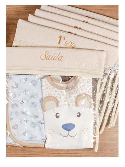 Kit Saquinho Maternidade Trançadinho Luxo  4 Peças Menina Menino