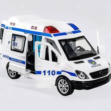 1 pièce Voiture jouet de simulation de camion de pompiers, ambulance, voiture de police SWAT, voiture de livraison avec sons et lumières, qui peuvent s'ouvrir avec des bruits de porte pour les enfants. Modèle de voiture à inertie, jouet pour la rentrée scolaire.