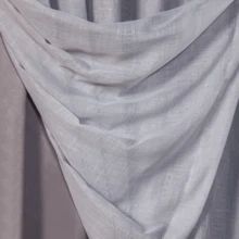 Linen Voile Curtain With Microfiber Lining For Simple Max Swiss Track - Xám - Xem 3