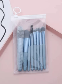 Set di mini pennelli per il trucco in stile macaron, 8 pezzi, kit portatile per occhi e blush, strumenti cosmetici per principianti