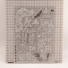 1 Piece Chinese Style Lantern & Candle Pattern Background Silicone Stamp, Transparent, For DIY Scrapbooking/Card Making, Reusable - Black - View 6